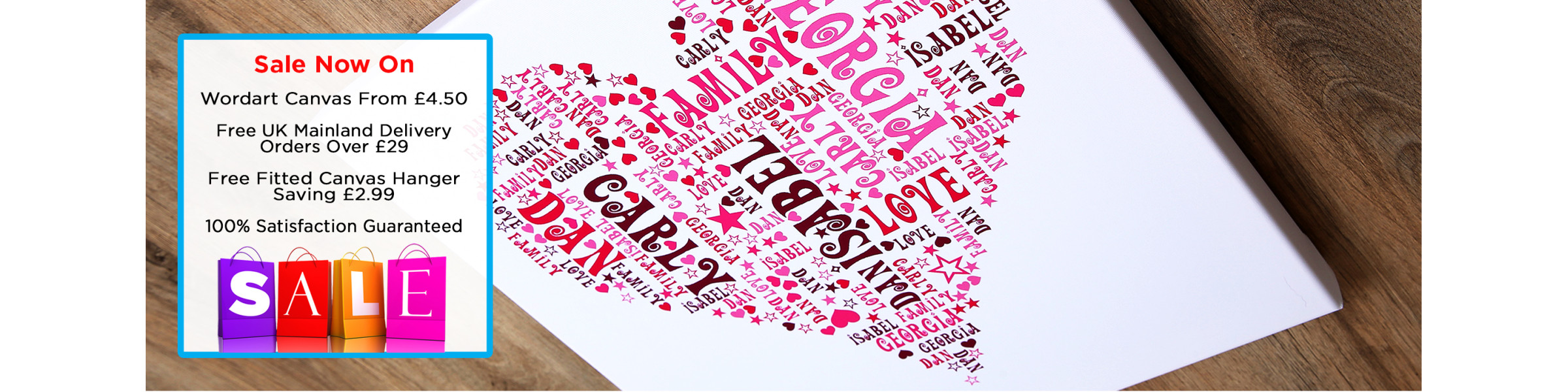 Word Art Canvas Collage & Free Delivery On Orders Over &pound;10